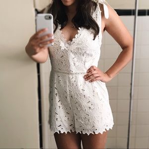 Saylor x FP White Lace Romper